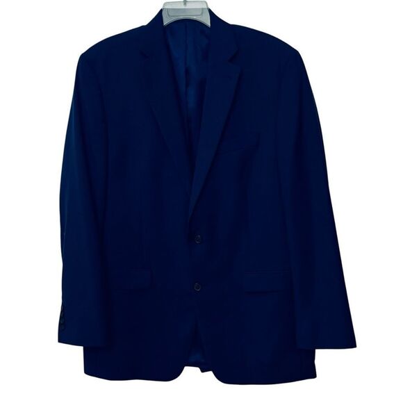 100% Wool Men’s 42L Lauren Ralph Lauren Blazer Navy Blue Modern Fit Coat Jacket - Picture 2 of 16